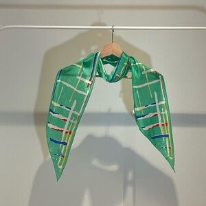 Monique Martin Green Patterned Scarf